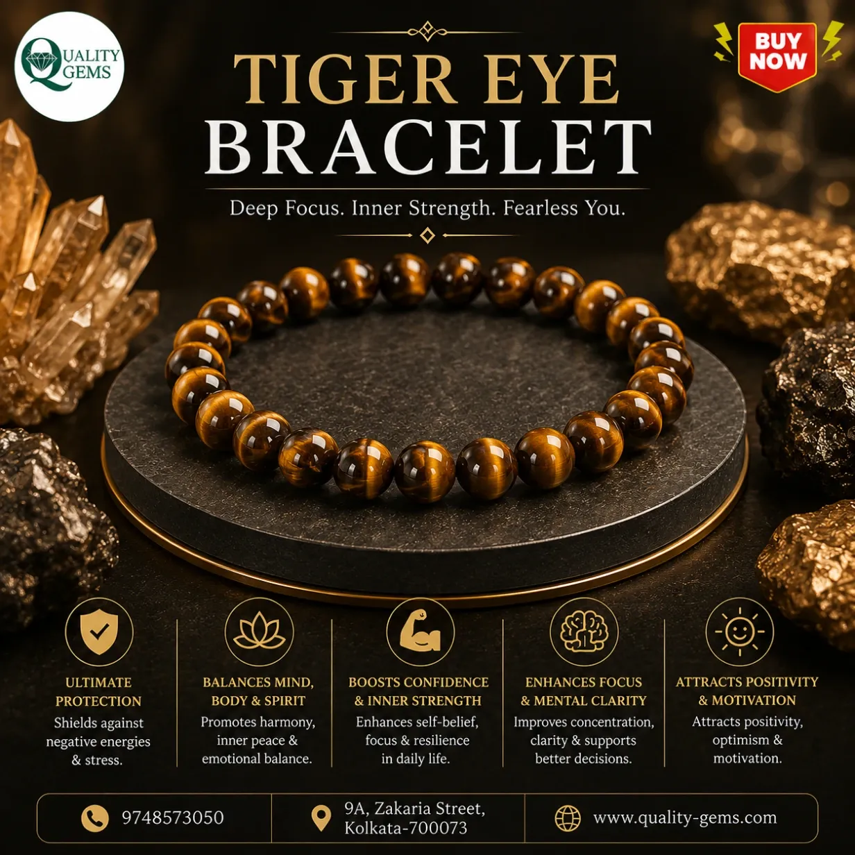 Tiger Eye Beads Bracelet